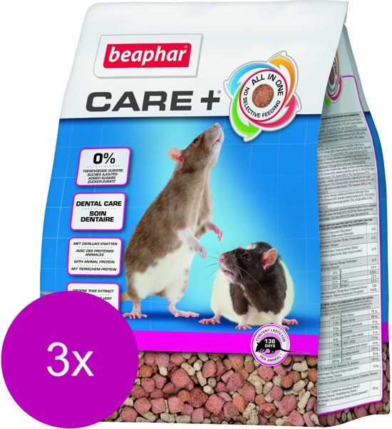 XTRAVITAL Xtra Vital Care Plus Rat - Rattenvoer - 3 x 1.5 kg