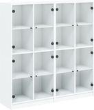vidaXL Boekenkast met deuren 136x37x142 cm bewerkt hout wit