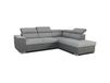DAYTONA Canapé d'angle convertible réversible avec coffre - 5 places - Tissu gris et anthracite - 260 x 77 / 94 x 216 cm