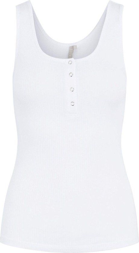 PIECES PCKITTE Tank Top - Women's - Size S - White - Striped - Cotton/Elastane