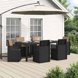 vidaXL Tuin Eettafel Set 7 st Antracietkleurig en taupe PP