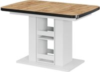 Vicco Eettafel Fenaro, Goudkleurig Eiken/Wit, 120-160 x 80 cm