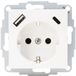 Kopp stopcontact met randaarde met 2x USB (USB A + C) - HK07 mat wit