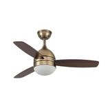 Eden pulse Plafondventilator van leer, 30 W, 3 vleugels, eiken walnoot, 6 snelheden, 3 kleuren, geïntegreerde led, 47/57,2 x 106,7 x 106,7 cm