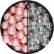 Mini kerstballen - 48x st - transparant parelmoer en lichtroze - 2,5 cm - glas