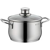 WMF Diadem Plus Kookpan 16 cm met glazen deksel, Cromargan: roestvrij staal