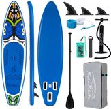 FUNWATER SUPFR02D – Opblaasbare SUP plank stamestam design 335x82x15 cm – 3 vinnen – lichtgewicht 7,42 kg