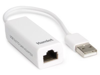 Hamlet HNU2F100 - Ethernet Adapter - Bedraad - Wit