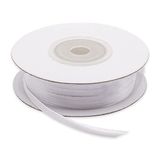 Decoraparty Dubbel satijnen lint, wit, 3 mm, 50 m