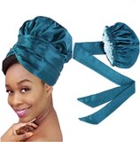 Luxe slaapmuts - Groen - Satijn - Polyester - Vrouwen