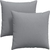 vidaXL Coussin d'assise 2 pièces Tissu Gris clair 60 x 60 cm