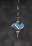 Halay Hanglamp Mozaïek Oosterse Lamp Doorsnee 17cm Hoogte 53 cm Handgemaakt blauw