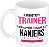 Bellatio Decorations Cadeau koffie/thee mok voor trainer/coach - roze - trotse trainer - keramiek