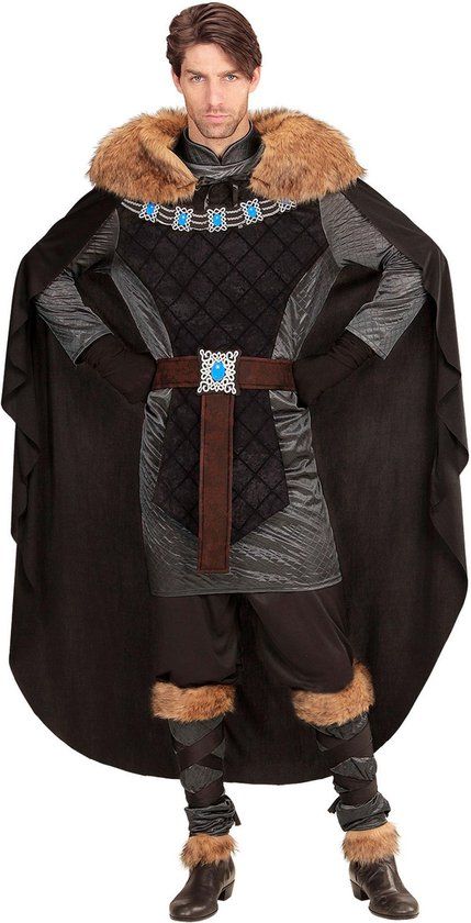 WIDMANN - Duistere middeleeuwse prins kostuum voor mannen - L