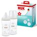 NUK Perfect Match Flessenset, 3+ maanden, past zich aan het gehemelte van de baby aan, temperatuurcontrole, anti-kolie-ontluchting, 260 ml, BPA-vrij, middelgrote siliconen stofzuiger, regenboog, 2