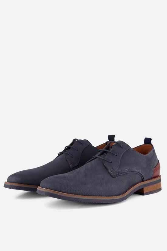 Van Lier Amalfi Veterschoenen blauw Nubuck - Maat 47