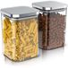 Arendo Voorraadpotten, Set van 2, 1,2 Liter, Borosilicaatglas, Vierkant