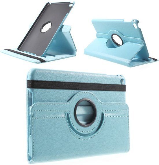 Ntech Apple iPad Mini 2019 Draaibaar Hoesje 360 Rotating Multi stand Case - Licht Blauw
