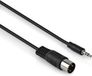 Allteq DIN naar Jack kabel - 5-polig - 3.5mm - 2 meter - Zwart