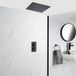 Nox Mitigeur de douche noir double et pommeau de douche encastré plafond 40 cm
