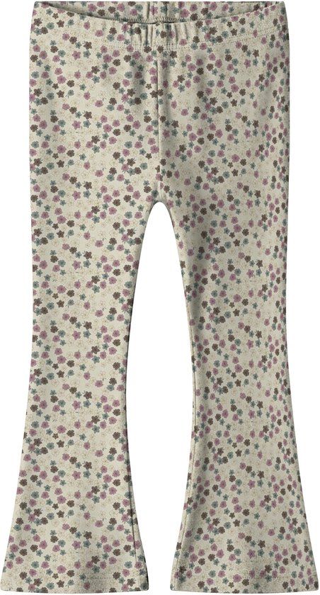 NAME IT - NMFLIANNA FLARED LEGGING - Meisjes - Leggings - Maat 80 - Katoen/Modal/Elastaan - Antique White