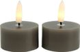 Countryfield LED theelichtjes/waxinelichtjes - 2 stuks - grijs