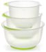 Set de bols mélangeurs - Antidérapant - 1,5 L - 2 L - 2,5 L - Transparent, blanc, vert et gris