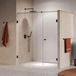 Brauer Void - Carving Nisdeur - 2-Delig - Helder Glas - 180 x 200 cm - Omkeerbaar - met Draaideur 70 cm - Aan Muur - incl. Glascoating - PVD Gunmetal Geborsteld