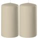 Enlightening Candles Bougie cylindrique - 2x - beige - D6 x H15 cm - 58 heures de combustion - Bougies épaisses - Pour chandelier ou plateau