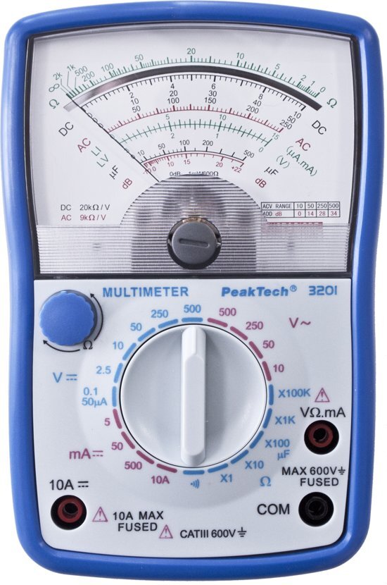 Peaktech 3201 Analoge multimeter ~ 500 V AC / DC, 10 A DC