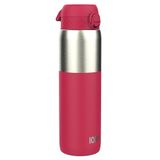 ION8 1 Liter Lichtgewicht Stalen Waterfles, Zonder Isolatie, Lekvrij, Makkelijk te Openen, Veilige Vergrendeling, Draaghendel, Vaatwasserbestendig, Duurzame, 1200ml (40oz), Half Gesneden Viva Magenta