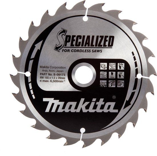 Makita B-09173 Cirkelzaagblad - 165 x 20 x 24T - Hout