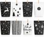24 stuks adventskalender zakjes, noir, à remplir, avec autocollants numérotés et pinces, pour emballage cadeau fait maison, Noël, avent (set de 24 pièces avec modèle 3 zakjes)