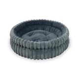 Wintem - Rond hondenbed voor honden en katten, zachte bank met rondom lopende randen en antislip bodem, bed ontspanning 4 seizoenen voor dagelijkse rust, 60 x 60 x 18 cm