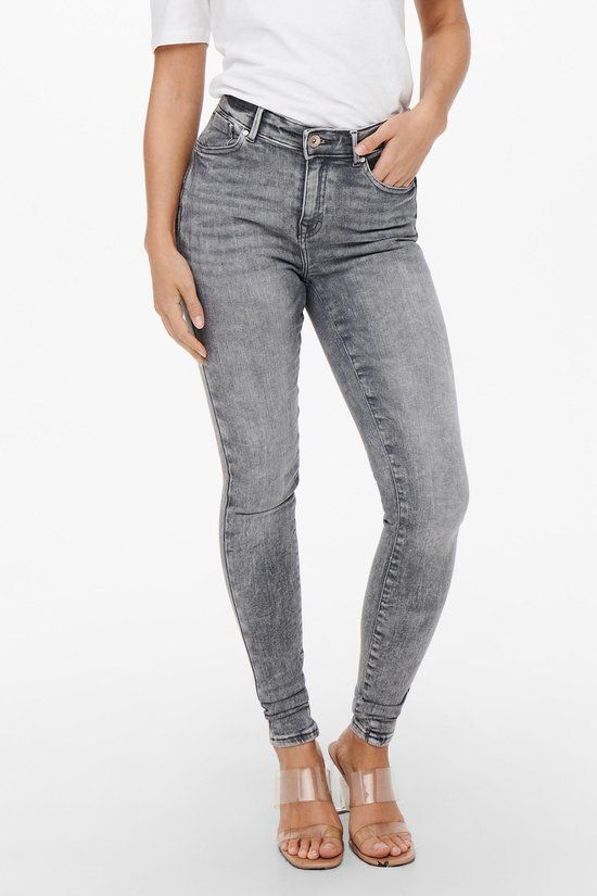 Only Dames Jeans ONLPOWER MID PUSH UP SK AZG937 skinny Grijs - XL X L30