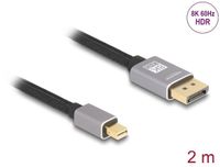 Delock 81092 DisplayPort-kabel DisplayPort / Mini-displayport Aansluitkabel Mini DisplayPort-stekker, DisplayPort-stekker 2 m Grijs