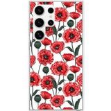 Samsung Galaxy S24 Fleurs de pavot Verstevigd hoesje met sublimatie bedrukking