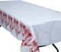 Merkloos Halloween/horror thema feest tafelkleed - bloedspetters - rood/wit - plastic - 137 x 277 cm