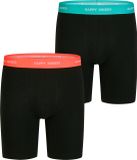 Happy Shorts Heren Boxershorts Met Lange Pijpen Boxer Briefs 2-Pack Zwart - Maat L