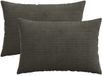 vidaXL Kussensloop - 2 stuks - HEERLEN - Antracietkleurig - 50 x 80 cm - corduroy
