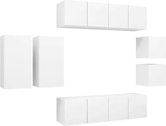 vidaXL 8-delige Tv-meubelset Wit Hout