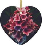 Merkloos / Sans marque Wan GmbH Kerstboom Ornament - Keramiek Hart - Kerstversiering - Dubbelzijdig Bedrukt - 7.2 cm Diameter - Wit