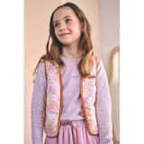 NONO rechtvallend gebloemd teddy gilet - roze
