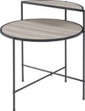 en.casa Bijzettafel Fyresdal 68xØ62 cm zwart en eikenkleurig