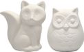 Creativ company CC Money Box, owl and fox, H: 9 cm, white, 2 pc/ 1 pack