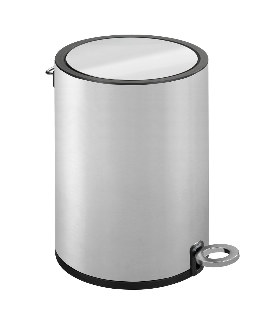 WENKO Pedaalemmer RVS mat 3 liter, satin prullenbak, afvalbakje