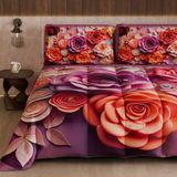 PETTI Artigiani Italiani Bedrukt winterdekbed 270 × 260 cm | Bloemen 05 17