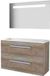 Basic Line Economic 39 Badkamermeubelset - Ondiep - 100 x 39 cm - Met Grepen - 2 Lades - Acryl Wastafel - Zonder Kraangat - Spiegel met LED Verlichting - Scotch Oak