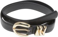 Urban Classics Chunky Multiple Loop Synthetic Leather Belt - Black/Gold - S/M