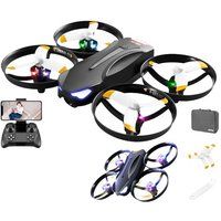 SZSMART V16 Minidrone met 4K-kleurenlicht, 12 min Batterijduur, 3 Batterijen, Zwart